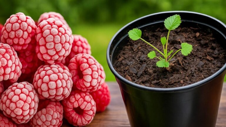 Questo semplice gesto trasforma le framboise congelate in un dolce giardino…